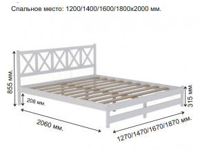 Кровать 2-х спальная Аист-8 Классика белый 1200х2000 мм в Аше - asha.mebel74.com | фото 2