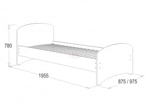 Кровать-4 одинарная 800*1900 ясень анкор светлый в Аше - asha.mebel74.com | фото 2