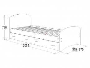 Кровать-6 одинарная с 2-мя ящиками 800*2000 млечный дуб в Аше - asha.mebel74.com | фото 2