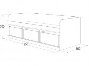 Кровать-8 одинарная с 3-мя ящиками 800*1900 ЛДСП ясень анкор в Аше - asha.mebel74.com | фото 2