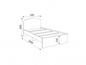 Кровать 900R Осло модуль М07 с настилами Лайт Цемент светлый в Аше - asha.mebel74.com | фото 2