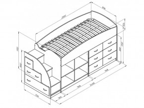 Кровать чердак Дюймовочка 4/1 Голубой в Аше - asha.mebel74.com | фото 2