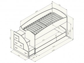 Кровать чердак Дюймовочка 4/2 Голубой в Аше - asha.mebel74.com | фото 2