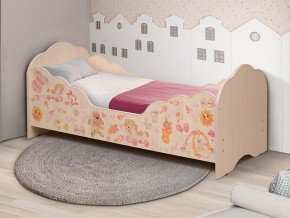 Кровать детская с бортом Малышка №4 600*1400 дуб млечный в Аше - asha.mebel74.com | фото