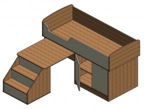 Кровать Дюймовочка 2 Голубая в Аше - asha.mebel74.com | фото 3