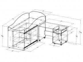 Кровать Дюймовочка 3 с лестницей Дельта 23.4 Дуб молочный в Аше - asha.mebel74.com | фото 2