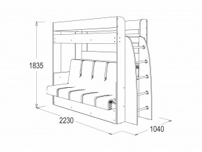 Кровать-диван двухярусная Омега 17 ясень анкор светлый в Аше - asha.mebel74.com | фото 2