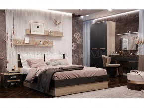 Кровать Ким 1400 Графит софт, сонома в Аше - asha.mebel74.com | фото 2