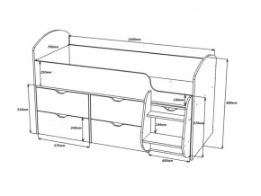 Кровать Малыш-7 Ясень-Белое дерево в Аше - asha.mebel74.com | фото 2