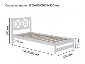 Кровать односпальная Аист-7 Прованс белый 2000х900 мм в Аше - asha.mebel74.com | фото 2