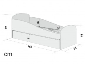 Кровать с ящиком Letmo черничный мусс (рогожка) в Аше - asha.mebel74.com | фото 2