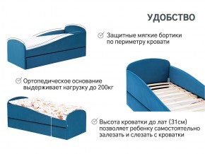 Кровать с ящиком Letmo морской (велюр) в Аше - asha.mebel74.com | фото 14