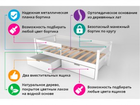 Кровать-тахта Svogen с ящиками и бортиком натура без покрытия в Аше - asha.mebel74.com | фото 4