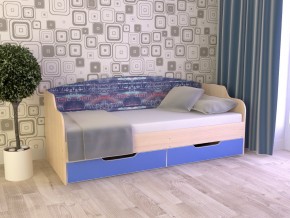 Кровать Юниор Тип 2 дуб молочный/мегаполис 800х1600 в Аше - asha.mebel74.com | фото