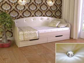 Кровать Юниор Тип 2 шимо светлый/белый перламутр 800х1600 в Аше - asha.mebel74.com | фото