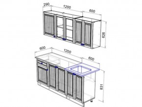 Кухня Хозяюшка 1800 деним в Аше - asha.mebel74.com | фото 2