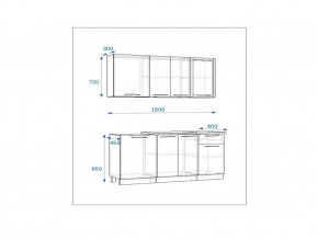 Кухонный гарнитур 11 Грецкий орех 1500 в Аше - asha.mebel74.com | фото 2