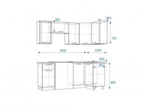 Кухонный гарнитур 12 Грецкий орех 2000*1100 правый в Аше - asha.mebel74.com | фото 2