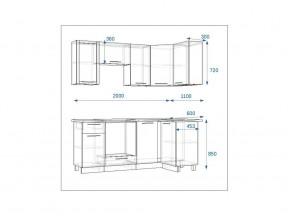 Кухонный гарнитур 12а Грецкий орех 2000*1100 правый в Аше - asha.mebel74.com | фото 2