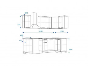 Кухонный гарнитур 13 Грецкий орех 1800*1200 правый в Аше - asha.mebel74.com | фото 2