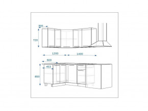 Кухонный гарнитур 14 Грецкий орех 1200*1400 левый в Аше - asha.mebel74.com | фото 2