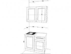 Кухонный гарнитур 16 Белый Вегас 1000 мм в Аше - asha.mebel74.com | фото 2