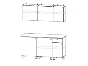 Кухонный гарнитур КГ 1 1600 Белый/Цемент светлый в Аше - asha.mebel74.com | фото 2