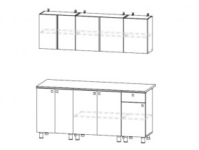 Кухонный гарнитур КГ 1 1800 Белый/Цемент светлый в Аше - asha.mebel74.com | фото 2