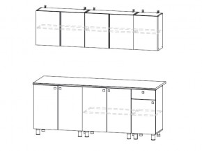 Кухонный гарнитур КГ 1 2000 Белый/Цемент светлый в Аше - asha.mebel74.com | фото 2