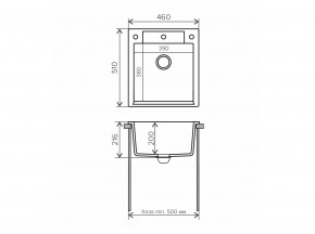 Мойка гранитная Argo-460 Бежевый 27 в Аше - asha.mebel74.com | фото 2