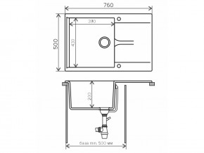 Мойка гранитная Gals-760 Бежевый 27 в Аше - asha.mebel74.com | фото 2