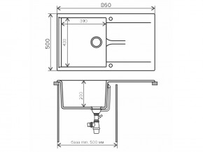 Мойка гранитная Gals-860 Бежевый 27 в Аше - asha.mebel74.com | фото 2