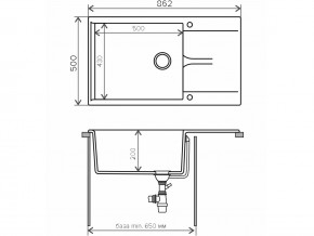 Мойка гранитная Gals-862 Бежевый 27 в Аше - asha.mebel74.com | фото 2