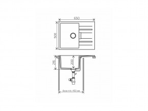 Мойка кварцевая Tolero Loft TL-650 Черный 911 в Аше - asha.mebel74.com | фото 2