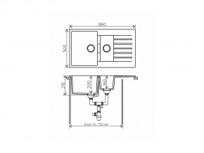 Мойка кварцевая Tolero Loft TL-860 Бежевый 101 в Аше - asha.mebel74.com | фото 2