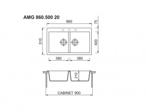 Мойка Longran Amanda AMG 860.500 20 в Аше - asha.mebel74.com | фото 2