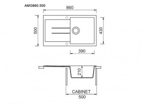 Мойка Longran Amanda AMG 860.500 в Аше - asha.mebel74.com | фото 2