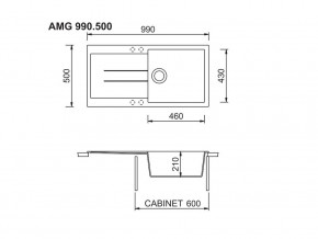 Мойка Longran Amanda AMG 990.500 в Аше - asha.mebel74.com | фото 2