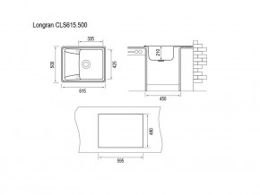 Мойка Longran Classic CLS 615.500 в Аше - asha.mebel74.com | фото 2