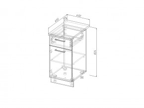 НЯ 40 Модуль нижний Без Столешницы 1 ящик/дверка МНЯ 40 в Аше - asha.mebel74.com | фото