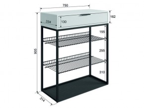 Обувница Краш черный муар/белое дерево в Аше - asha.mebel74.com | фото 7