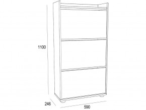 Обувница MODUL 3-х секционная Бетон серый в Аше - asha.mebel74.com | фото 2