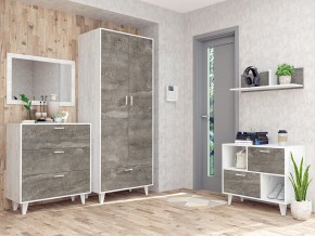 Прихожая Эго бетон светлый/камень темный в Аше - asha.mebel74.com | фото 3