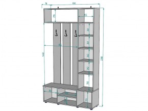 Прихожая с зеркалом V19_M в Аше - asha.mebel74.com | фото 3