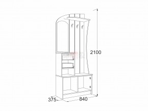 Прихожая Саша 20 ясень анкор в Аше - asha.mebel74.com | фото 2