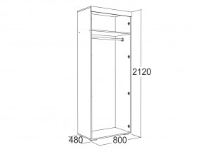 Шкаф 2-х дверный для одежды Ольга 19 в Аше - asha.mebel74.com | фото 2