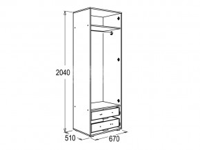 Шкаф 2-х дверный для одежды Омега 16 в Аше - asha.mebel74.com | фото 2