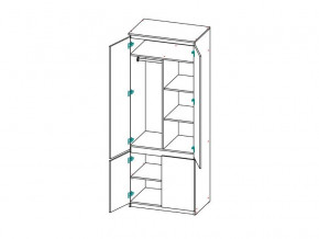 Шкаф 2-х дверный с перегородкой СГ Модерн в Аше - asha.mebel74.com | фото 2