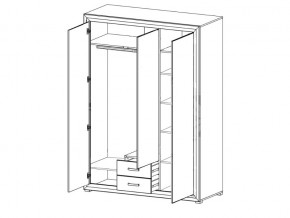 Шкаф B136-SZF3D2S Мальта сибирская лиственница в Аше - asha.mebel74.com | фото 2