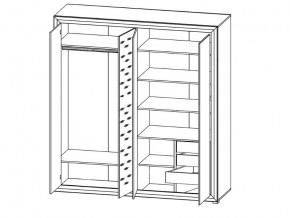 Шкаф B136-SZF4D Мальта сибирская лиственница в Аше - asha.mebel74.com | фото 2